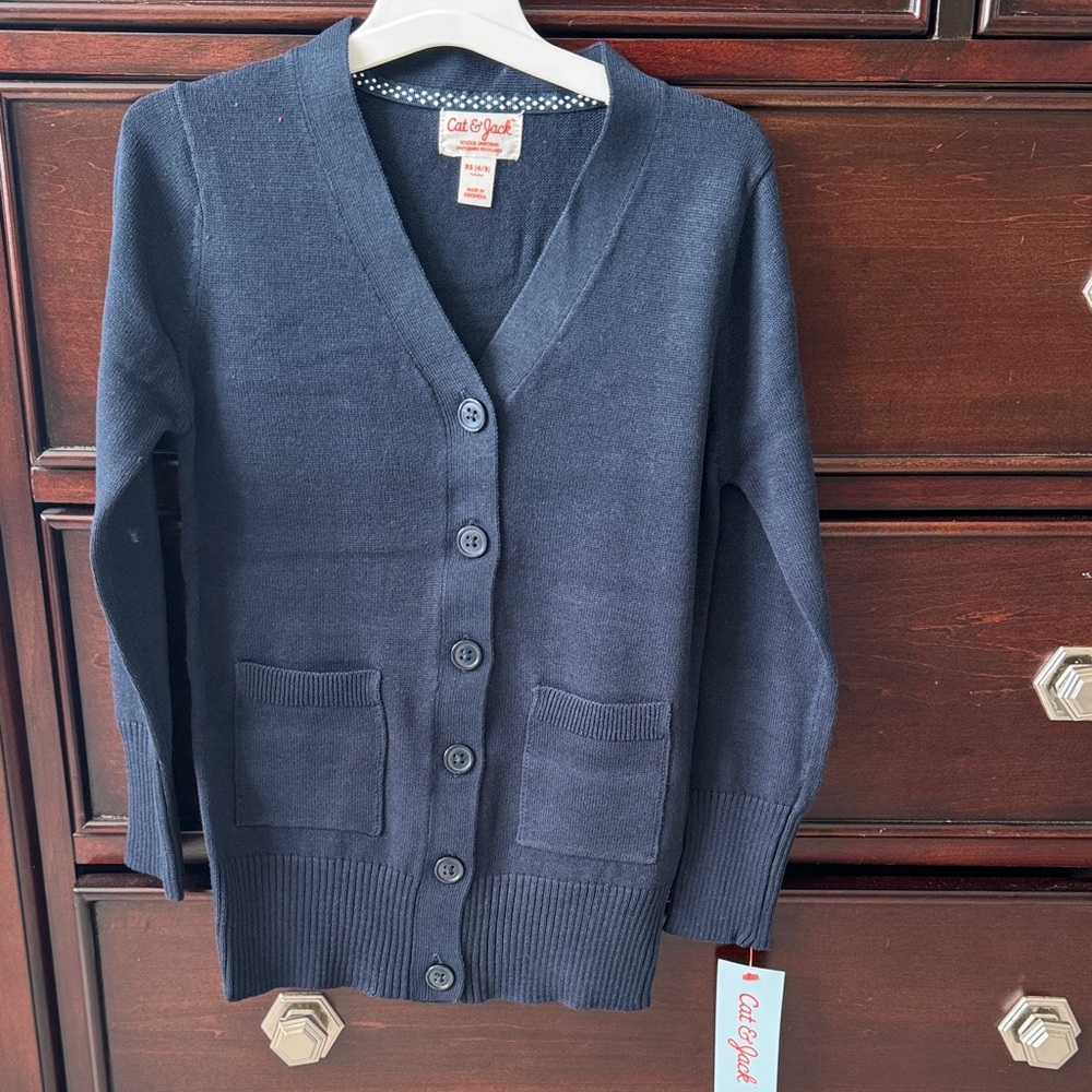 Cat & Jack Dark Blue Knit Cardigan
